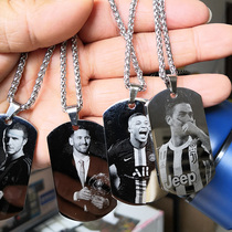 Come to Tuding for Laser Engraving Gift C RomesiBuffon Pendant World Cup Fans Football Star Titanium Steel Necklace