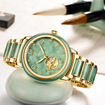 Ai Huashi Watch Womens Mechanical Watch Automatic Waterproof Jade Hollow Domestic Watch Mens Womens Watch