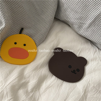 Oahz duck bear silicone small mirror portable hand cartoon cute makeup mirror makeup mirror