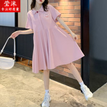 Fat girl dress summer 12 obese girl add a 15 - year - old middle school student Han Ed loose skirt