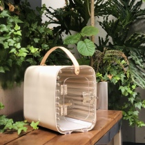 Xuanfeng parrot special mini extended portable breathable acrylic bird cage natural wooden out cage