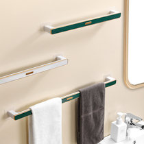 Towel rack non-perforated toilet Net red light luxury bathroom hanger artifact drying bath towel hanging pole shelf single pole