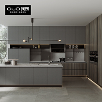 I Le Bastian cabinet custom kitchen overall decoration quartz stone countertop modern light luxury integrated stove