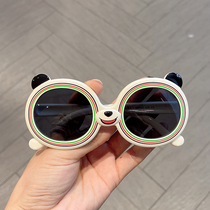 Child Silicone Gel Glasses Male Girl Cartoon Small Panda Glasses Summer Anti ultraviolet baby shading polarized ink mirror
