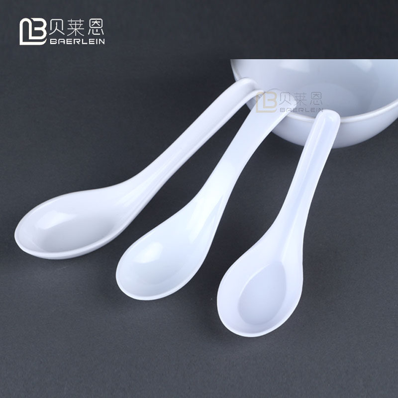 Miamine tableware imitation porcelain spoon white Chinese spoon bent hook spoon Kung Fu spoon rice spoon seasoning spoon plastic spoon