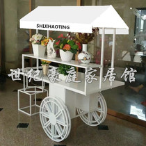 European-style wrought car supermarket promotion flower decoration wrought iron flower stand iron flower stand iron outdoor flower promotion car