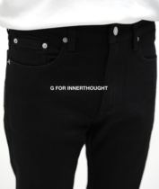 G FOR INNERTHOUGHT ITALY IMPORTED HIGH ELASTICITY WASHED BLACK JEANS LONG PANTS MANMADE MAN