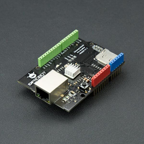 DFROBOT produces the Ethernet network expansion board-W5200 (Arduino compatible) DFR0272