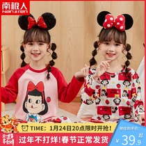 Antarctic girls home clothing set cotton children's pajamas 2022 spring and autumn new girls children's clothing