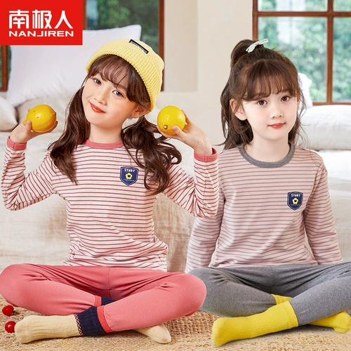 Детское термобелье, хлопковые штаны, демисезонная пижама, удерживающее тепло нижнее белье, свитер, подходит для подростков