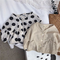 Summer thin coat children Baby Baby childrens clothing family sunscreen clothes tide children cotton linen cardigan boys and girls