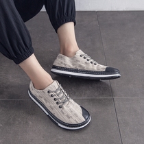 Trendy shoes mens shoes ugly cute cloth shoes spring and autumn breathable personality low-top canvas Joker board shoes men lazy trend