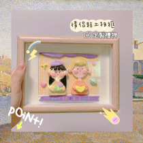POP X creative couple photo frame clay doll to picture customized to send girlfriend to boyfriend Christmas gift
