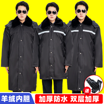 Military cotton coat mens winter thickened cotton clothing Northeast labor insurance cotton jacket womens long multi-functional security coat cold clothing