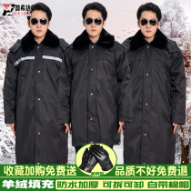 Military cotton great clothes mens winter thickened anti-cold wear and protective cotton padded jacket lengthened and versatile large coat waterproof security coat