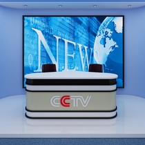 Studio Anchor desk Broadcast desk TV eloquence school training bar Live table Host news interview table