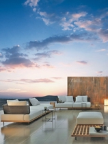 Outdoor sofa Garden designer hotel rattan chair Sofa rattan outdoor furniture Balcony rattan art solid wood sofa chair