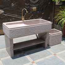 Outdoor marble with washboard Balcony One-piece sink Whole stone water basin Stone Granite laundry pool Household stone
