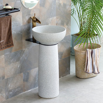Column type wash basin outdoor sink vertical column wash basin courtyard sink basin integrated floor standing trumpet home