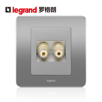 Rogrand switch socket panel Yidian alcohol sand steel one Audio Two connector speaker Super signal 86 type
