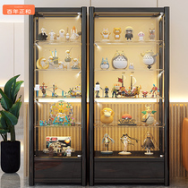 Installation-free hand display cabinet with Lamp Transparent glass display cabinet model storage display shelf Lego display cabinet