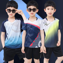 Kids table tennis training clothes boys set tops quick drying short sleeves team sports custom girls badminton suits