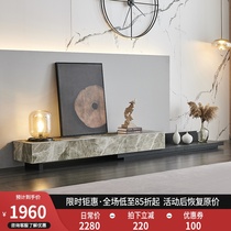 Italian retractable rock plate coffee table TV cabinet combination Simple modern size apartment living room cabinet Light luxury cabinet
