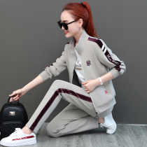 Sports Leisure set women spring and autumn 2021 New collar sportswear fashion loose foreign sweatsuit three sets