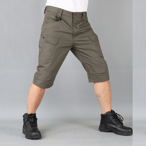 Summer thin tactical shorts mens speed fans dry color pants outdoor overalls half pants waterproof special military fans