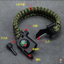 Wild survival umbrella rope bracelet ring braided bracelet compass whistle defense Wolf 2 outdoor life saving equipment