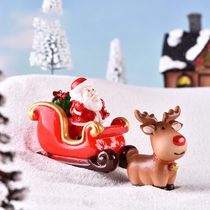 Micro landscape resin crafts Christmas landscaping ornaments elk old man sled deer car locomotive box decorations