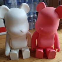 Building Wood bear violent bear pure white PINK model hand can draw floor doll ornaments