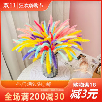 Nordic ins natural reed color foxtail gypsophila dried flower bouquet living room green plant window decoration decoration