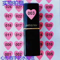 Love-shaped waterproof digital number sticker Beauty makeup mark 001-300 cup wine glass water cup sticker