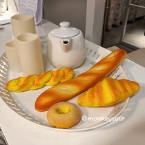 Donuts baguette horn simulation face PU fake bread props toy window decoration decoration shooting auxiliary props