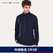 TOMMY HILFIGER Men Fashion Simple Pure Cotton Solid Color Long Sleeve Shirt MW0MW10697