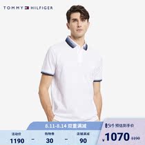 Tommy 21 new early autumn mens simple commuter pure cotton embroidered lapel short-sleeved polo shirt 19081