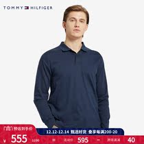 TOMMY HILFIGER mens Cotton solid color slim long sleeve polo shirt TT0TT08607