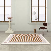 Jinghua checkerboard carpet Green and white grid Modern simple Moroccan living room carpet Bedroom bedside floor mat ins