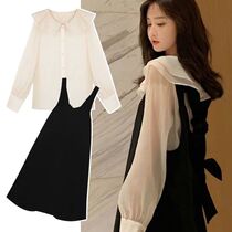 Pregnant women autumn coat Net red set two-piece set 2021 New Spring and Autumn Tide mother belly loose fashion dress
