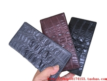  Leather wallet Thai unisex 2 fold long crocodile leather wallet Brown suit clip Special price wire clip