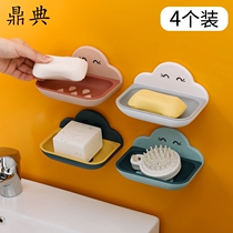 Wall-mounted shelf punching Net red creative soap soap box toilet bathroom incense Hood suction cup