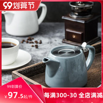 Simple Japanese ceramic coffee maker Home Office small coffee maker with stainless steel filter hand punch coffee maker