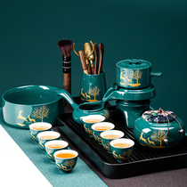 Kung fu automatic tea set set Household porcelain lazy tea teapot teacup accessories High-end light luxury Chinese Zen