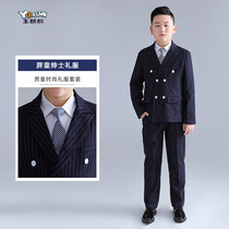 Fat boy suit suit suit flower girl dress English double-breasted piano performance suit childrens suit spring and autumn fattening