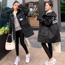 Pregnant woman coat 2021 Spring and Autumn New Coat long sleeve size women fashion hooded casual trench coat long tide