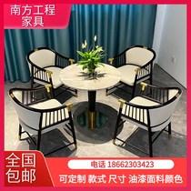 New Chinese sales office talks table and chair light luxury post modern hotel dining chair reception area one table three four chairs furniture