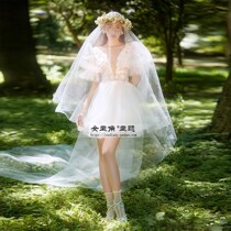 Photo studio tour of the theme clothing new couple photo dress sweet princess style white skirt wedding dress