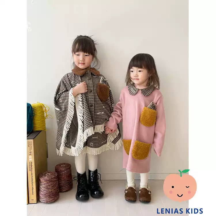 lenias LN 家 tago 22AW秋冬 流苏格子外套＋短裤套装