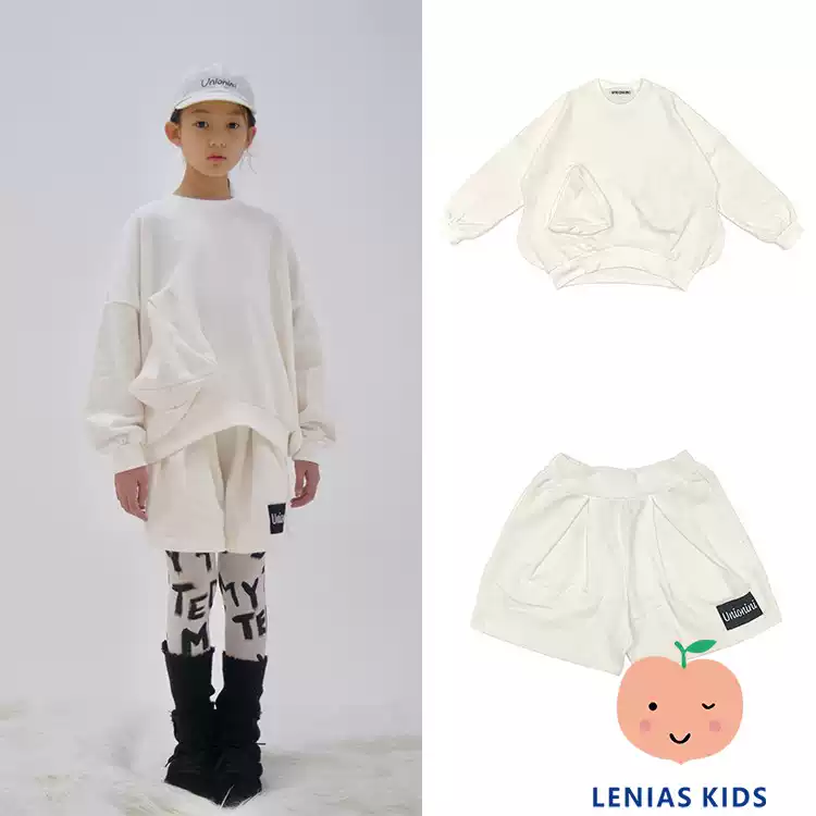 lenias LN家UNIONINI 22AW秋冬 白色卫衣+短裤套装
